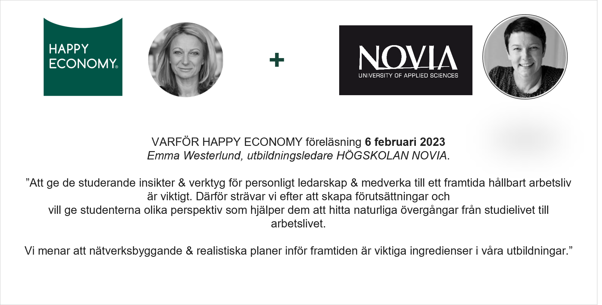 Happy Economy och Högskolan Novia